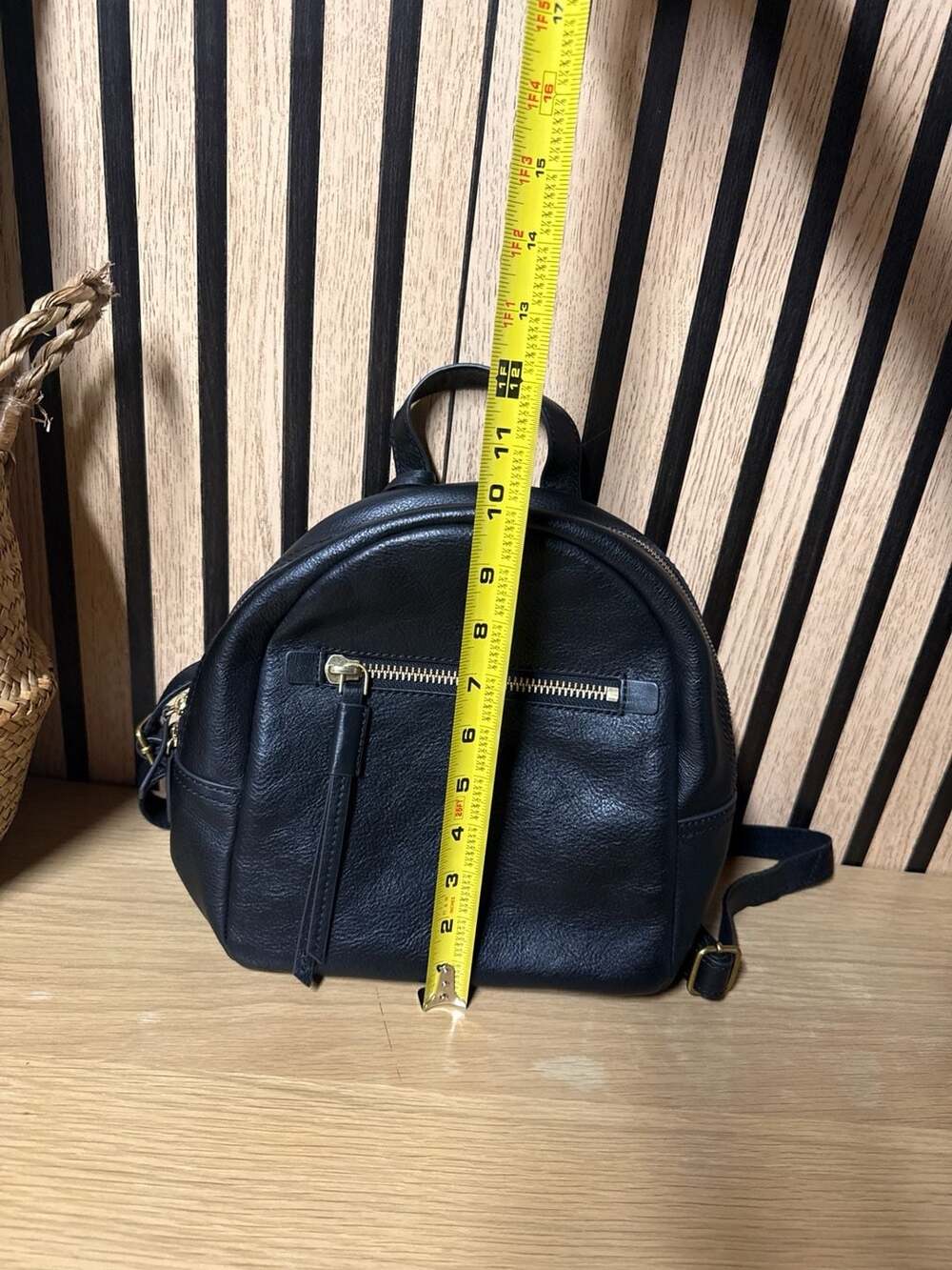 Fossil Megan Mini Black Pebbled Leather Backpack - Picture 6 of 7